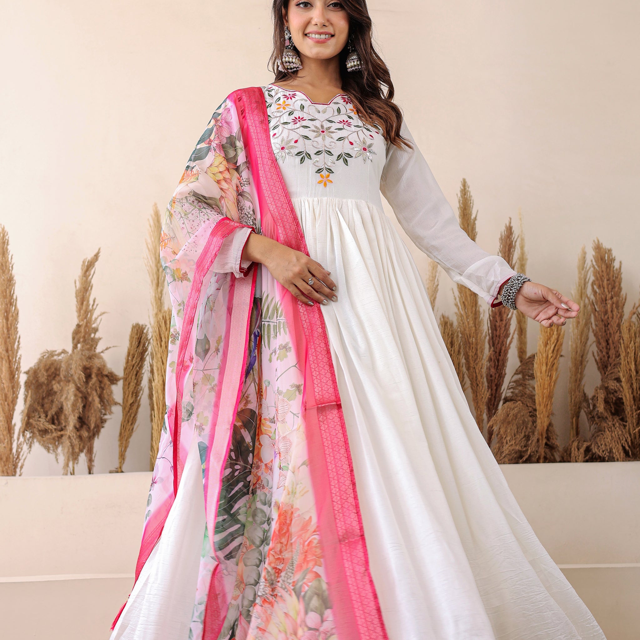 TILTON FESTIVAL SPECIAL CHINON GOWN WITH DUPATTA