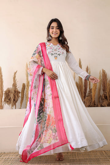 TILTON FESTIVAL SPECIAL CHINON GOWN WITH DUPATTA
