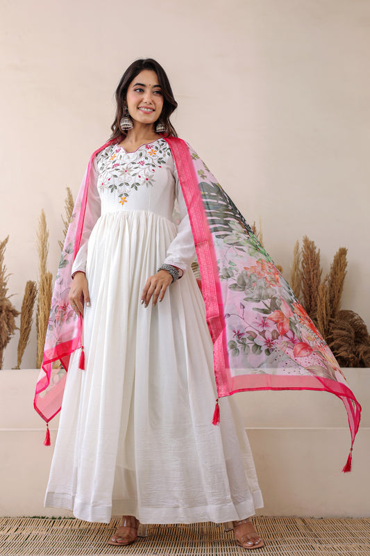 TILTON FESTIVAL SPECIAL CHINON GOWN WITH DUPATTA