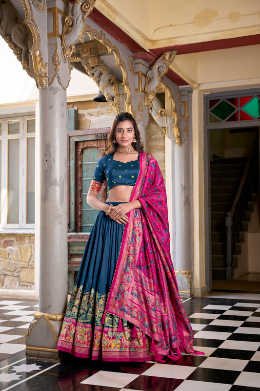 TILTON FESTIVAL SPECIAL TUSSAR SILK LEHENGA CHOLI WITH DUPATTA