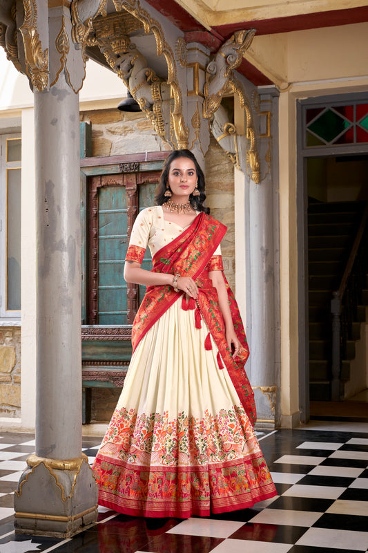 TILTON FESTIVAL SPECIAL TUSSAR SILK LEHENGA CHOLI WITH DUPATTA