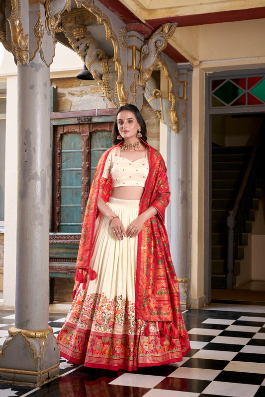 TILTON FESTIVAL SPECIAL TUSSAR SILK LEHENGA CHOLI WITH DUPATTA