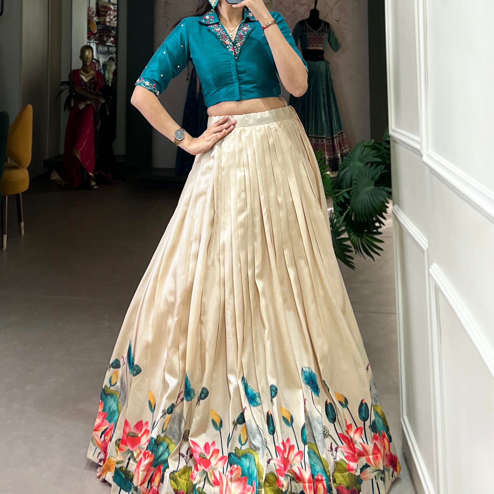 TILTON WEDDING SPECIAL TUSSAR SILK HANDWORK LEHENGA CHOLI