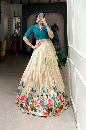 TILTON WEDDING SPECIAL TUSSAR SILK HANDWORK LEHENGA CHOLI