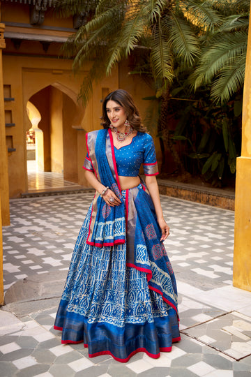 TILTON OCCASION SPECIAL DOLA SILK BATIK PRINTED LEHENGA CHOLI WITH DUPATTA