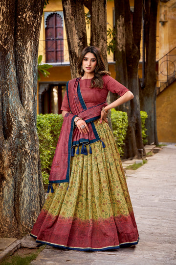 TILTON OCCASION SPECIAL VICHITRA SILK LEHENGA CHOLI WITH DUPATTA