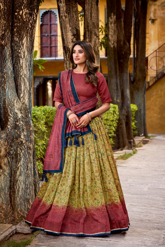 TILTON OCCASION SPECIAL VICHITRA SILK LEHENGA CHOLI WITH DUPATTA