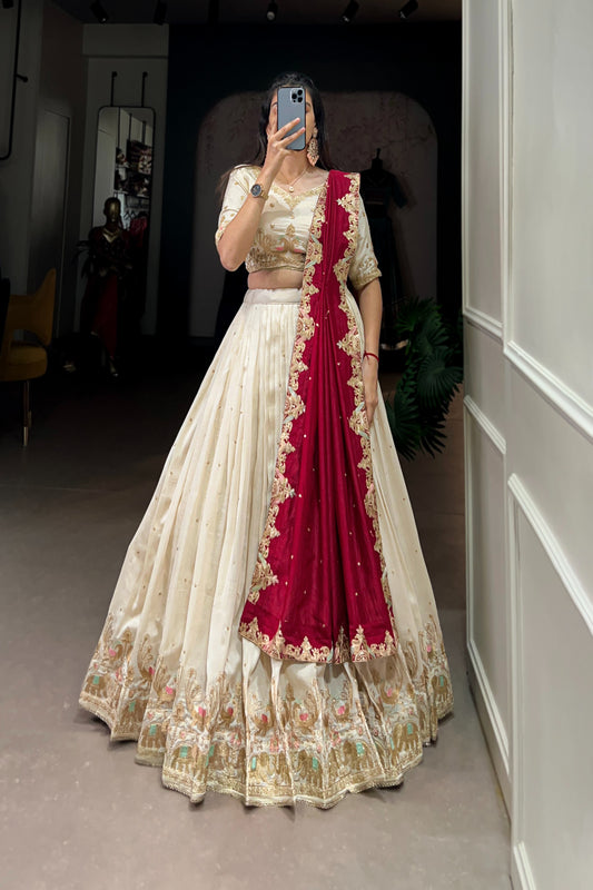 TILTON WEDDING SPECIAL VICHITRA SILK LEHENGA CHOLI