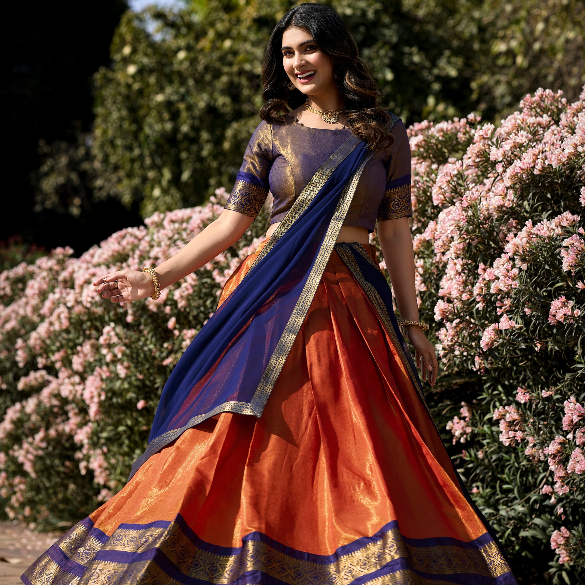 TILTON PREMIUM KANCHIPURAM LEHENGA CHOLI SET