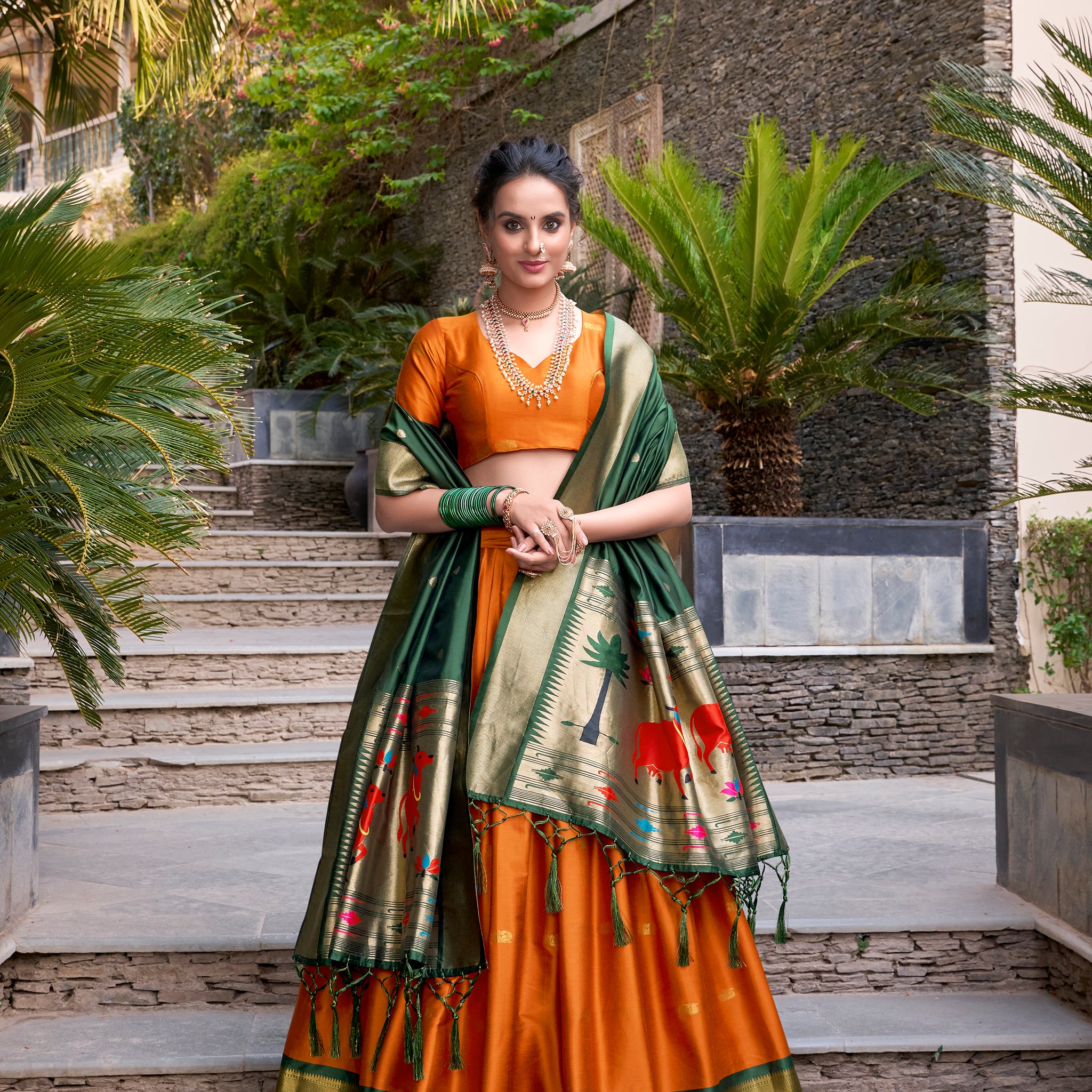 TILTON JEQUARD SILK PAITHANI LEHENGA CHOLI WITH DUPATTA