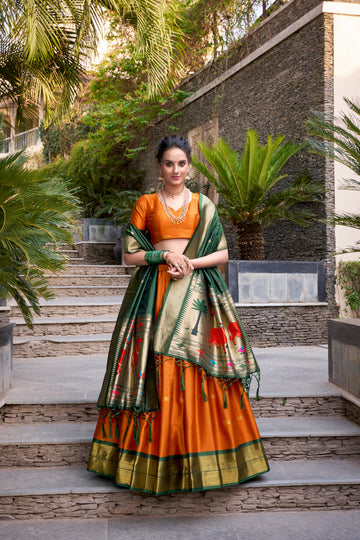 TILTON JEQUARD SILK PAITHANI LEHENGA CHOLI WITH DUPATTA