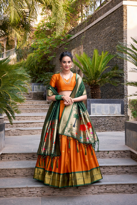 TILTON JEQUARD SILK PAITHANI LEHENGA CHOLI WITH DUPATTA