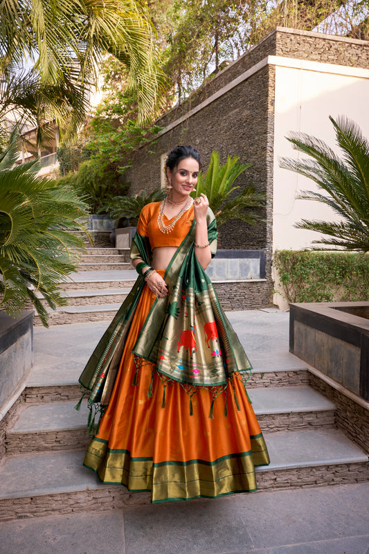 TILTON JEQUARD SILK PAITHANI LEHENGA CHOLI WITH DUPATTA