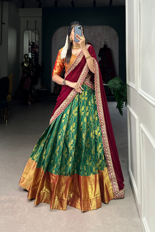 TILTON FESTIVAL SPECIAL JACQUARD SILK LEHENGA CHOLI