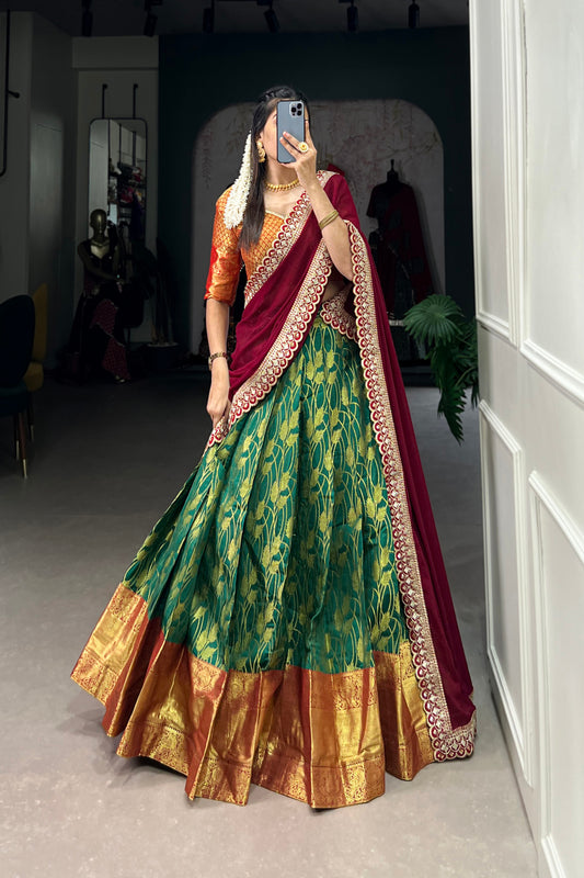 TILTON FESTIVAL SPECIAL JACQUARD SILK LEHENGA CHOLI