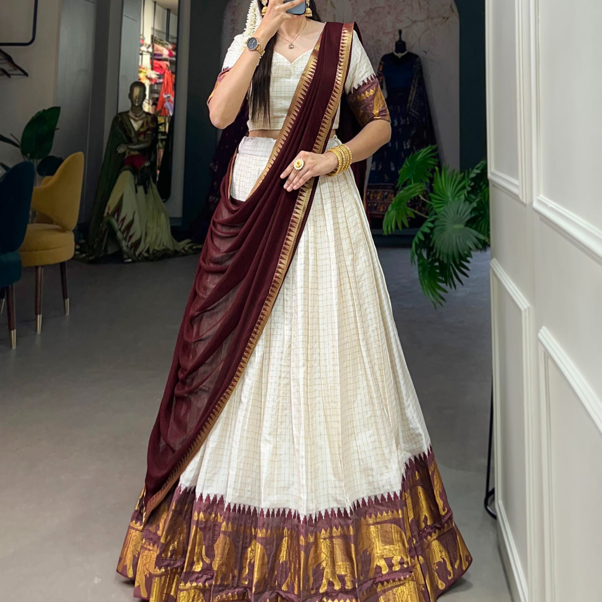 TILTON POLY COTTON LEHENGA CHOLI WITH GEORGETTE DUPATTA