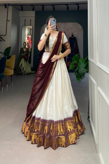 TILTON POLY COTTON LEHENGA CHOLI WITH GEORGETTE DUPATTA