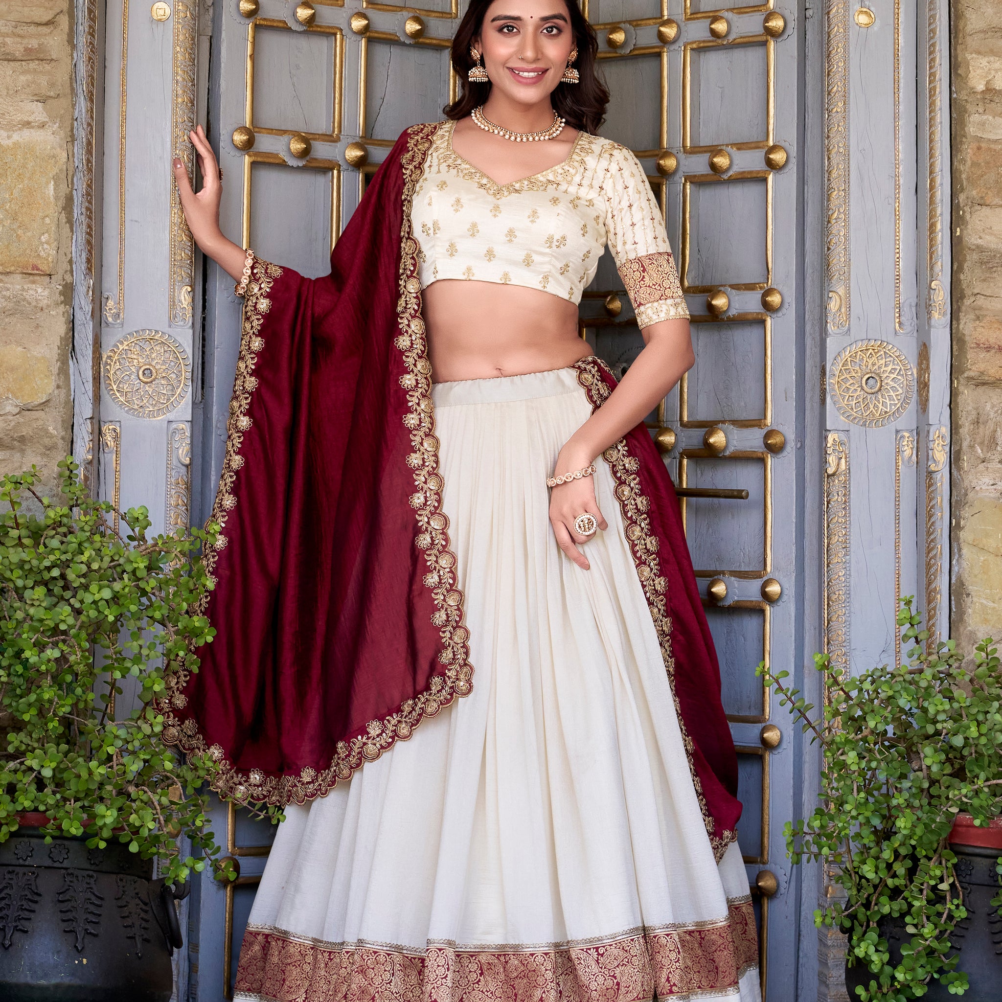 TILTON VICHITRA SILK ZARI WEAVINGWORK LEHENGA CHOLI WITH DUPATTA