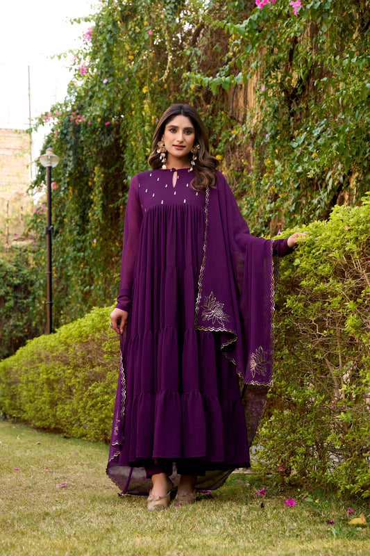 TILTON OCCASION  SPECIAL MARBLE FABRIC GOWN WITH DUPATTA