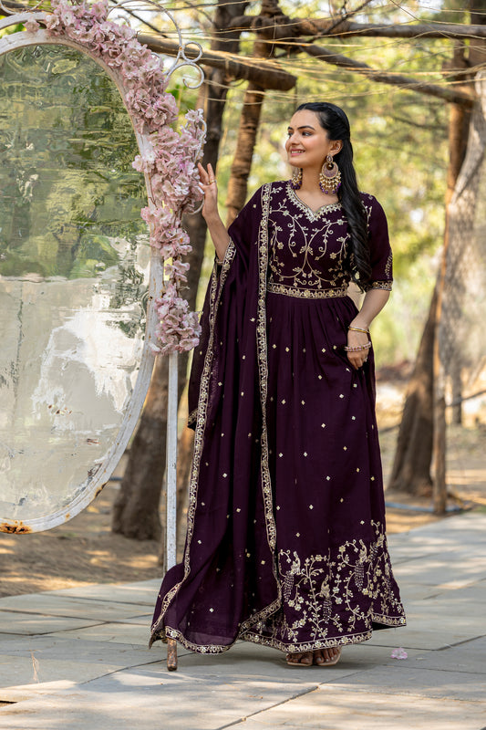 TILTON SHIMMER VICHITRA RICH SEQUANCE GOWN WITH DUPATTA