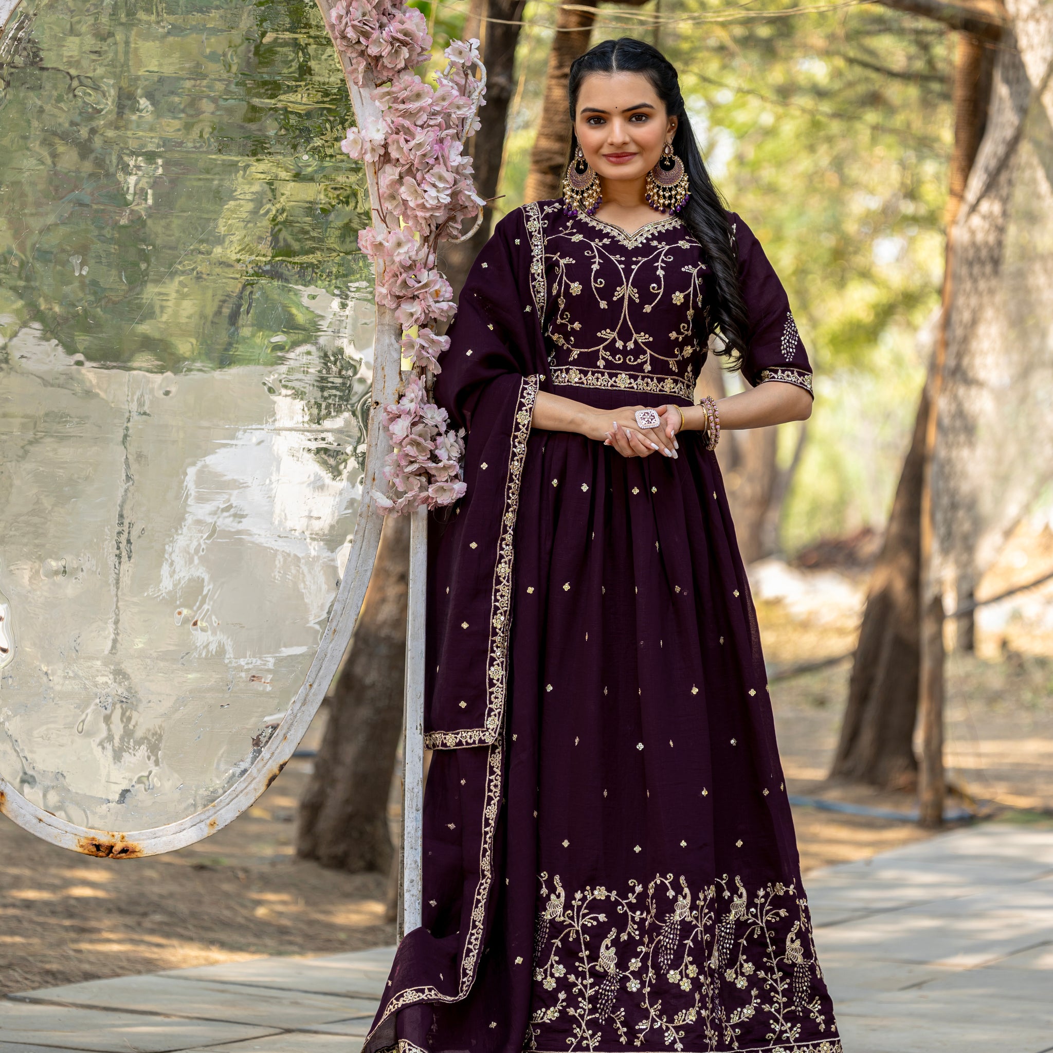 TILTON SHIMMER VICHITRA RICH SEQUANCE GOWN WITH DUPATTA