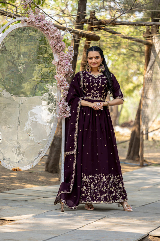 TILTON SHIMMER VICHITRA RICH SEQUANCE GOWN WITH DUPATTA
