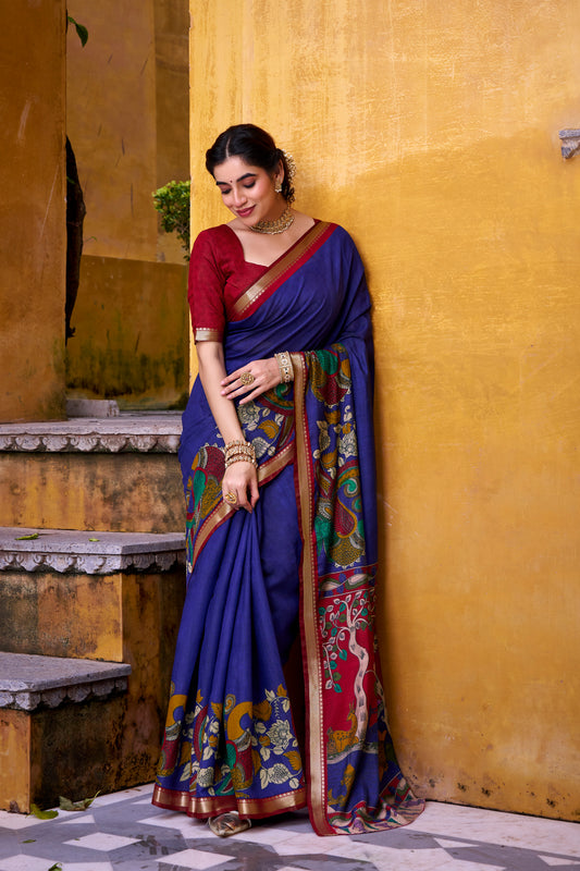 TILTON OCCASION SPECIAL POLYESTER VISCOSE CHANDERI ZARI WEAVING SAREE
