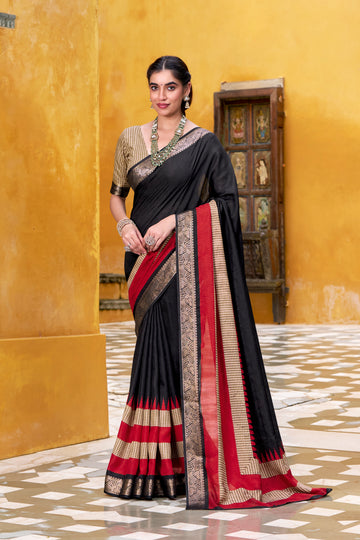 TILTON OCCASION SPECIAL POLY COTTON PRINTED ZARI WEAVING SAREE