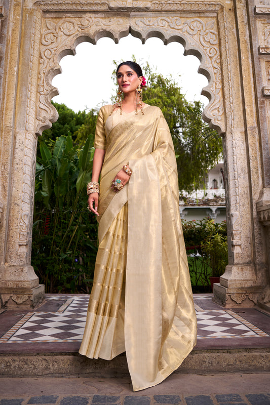 TILTON OCCATION SPECIAL GOLD TISSUE ZARI WEAVING SAREE