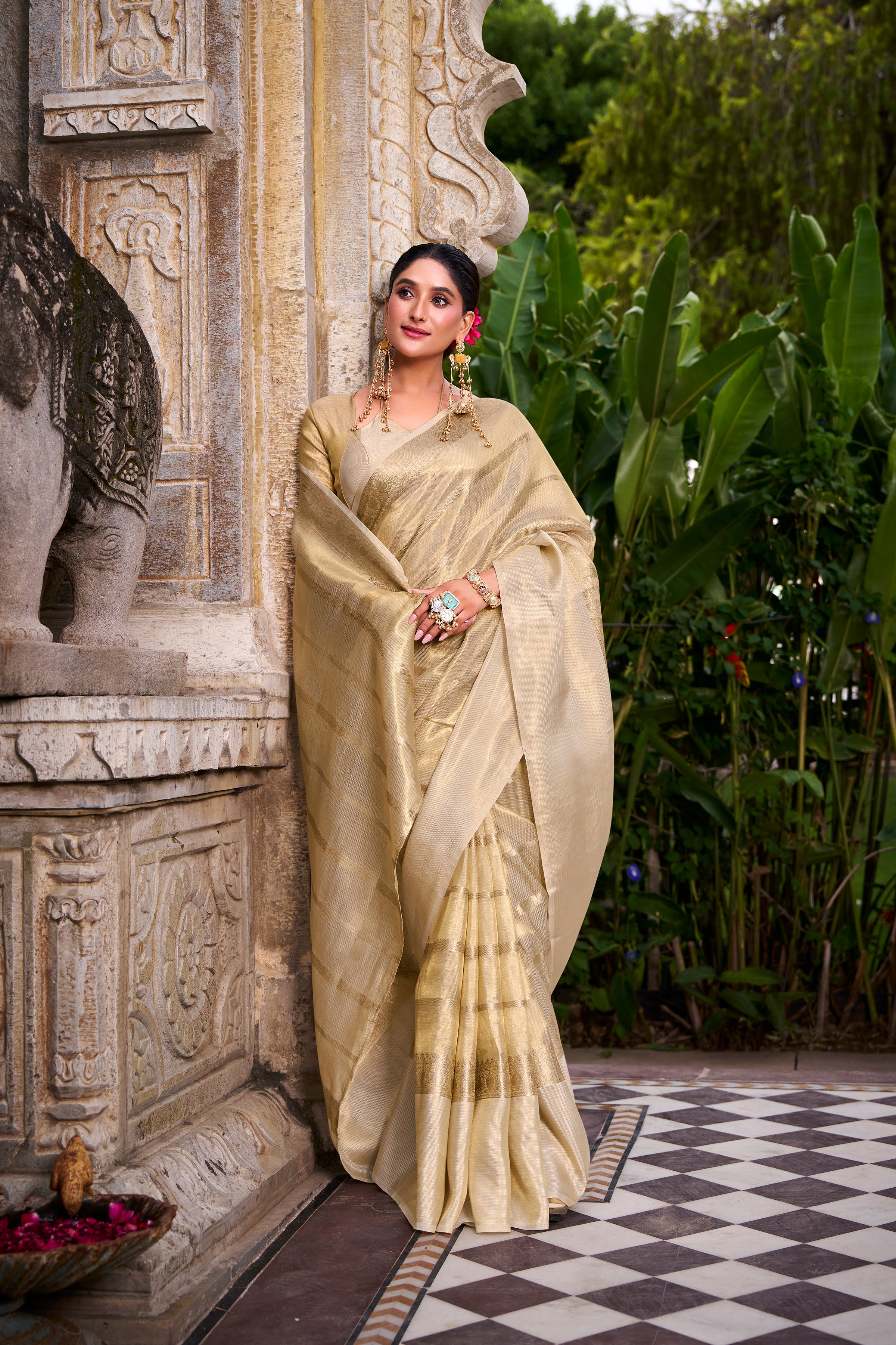 TILTON OCCATION SPECIAL GOLD TISSUE ZARI WEAVING SAREE