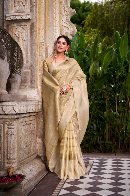 TILTON OCCATION SPECIAL GOLD TISSUE ZARI WEAVING SAREE