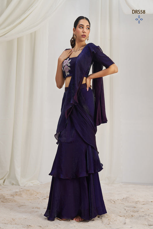 TILTON WEDDING SPECIAL ORGANZA EMBROIDERED READY TO WEAR SAREE