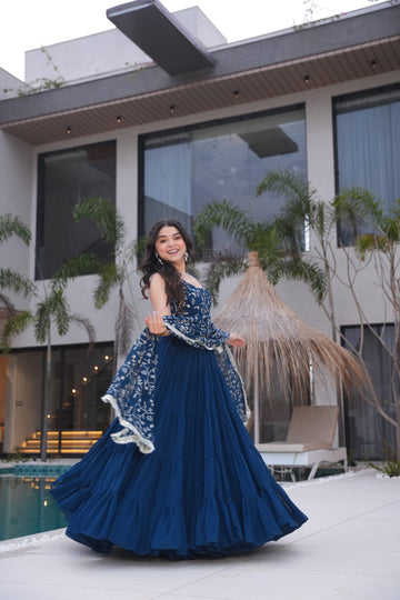 TILTON WEDDING SPECIAL SOFT GEORGETTE EMBROIDERED GOWN WITH DUPATTA