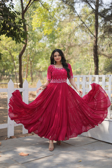 TILTON FESTIVAL SPECIAL BEADS EMBROIDERY WORK GOWN