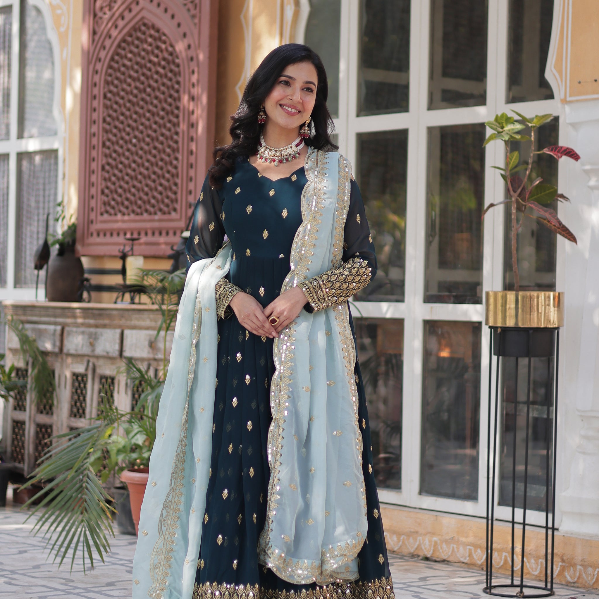 TILTON WEDDING SPECIAL BLOOMING EMBROIDERED GOWN WITH DUPATTA