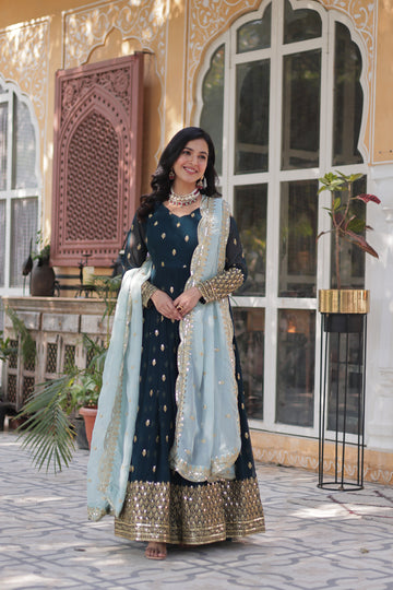 TILTON WEDDING SPECIAL BLOOMING EMBROIDERED GOWN WITH DUPATTA