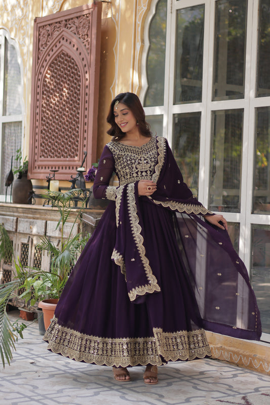 TILTON WEDDING SPECIAL BLOOMING EMBROIDERED GOWN WITH DUPATTA