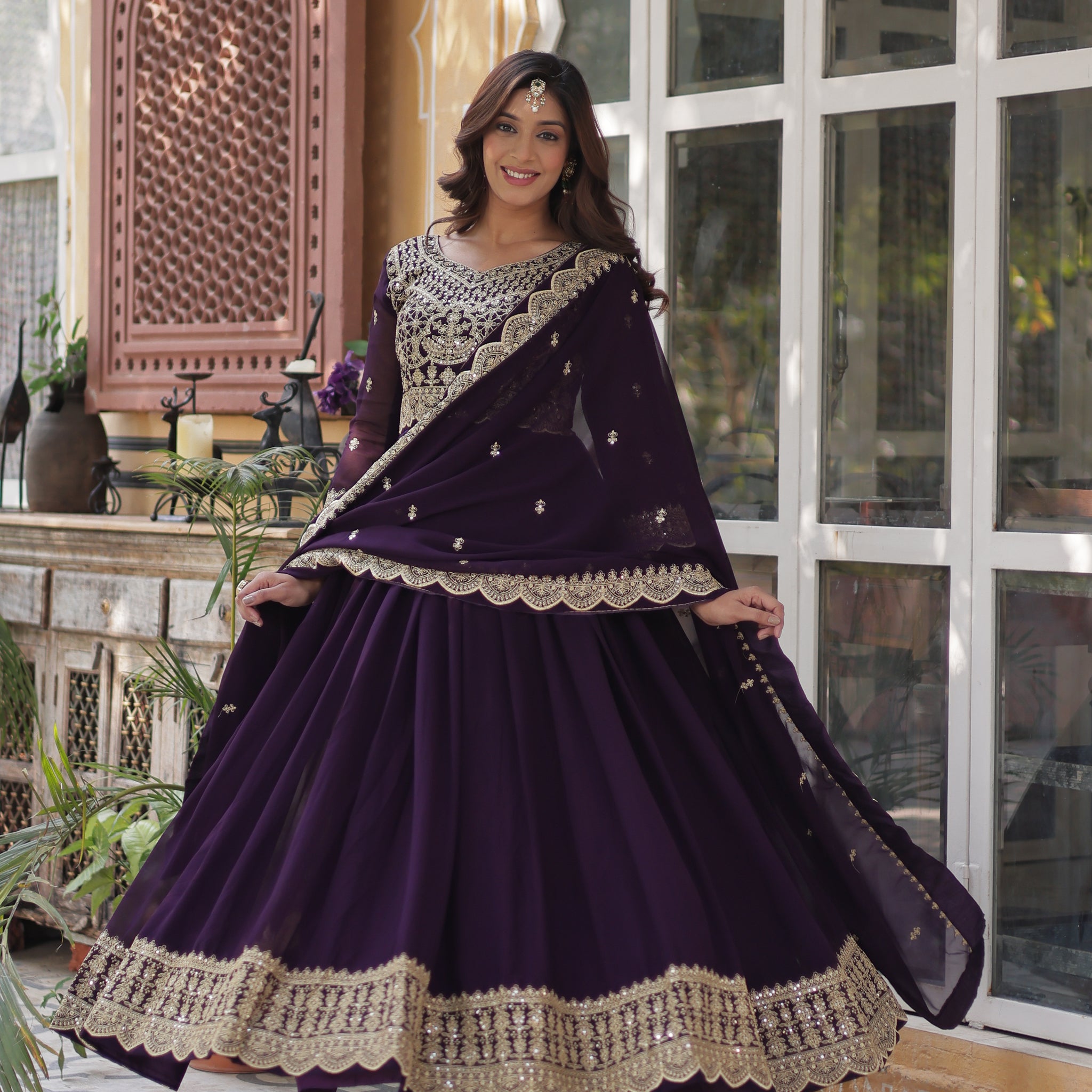 TILTON WEDDING SPECIAL BLOOMING EMBROIDERED GOWN WITH DUPATTA