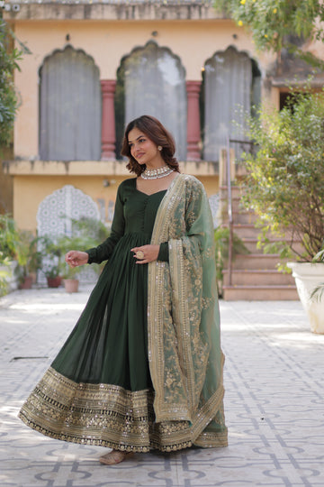 TILTON WEDDING SPECIAL SIMMER VICHITRA RICH SEQUENCE EMBROIDERED GOWN WITH DUPATTA