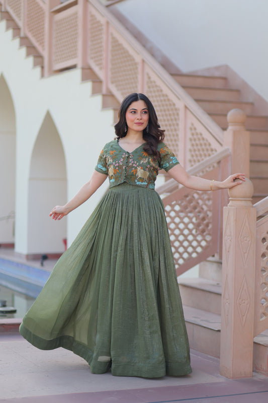 TILTON FESTIVAL SPECIAL CRUNCHY EMBROIDERED KOTI GOWN