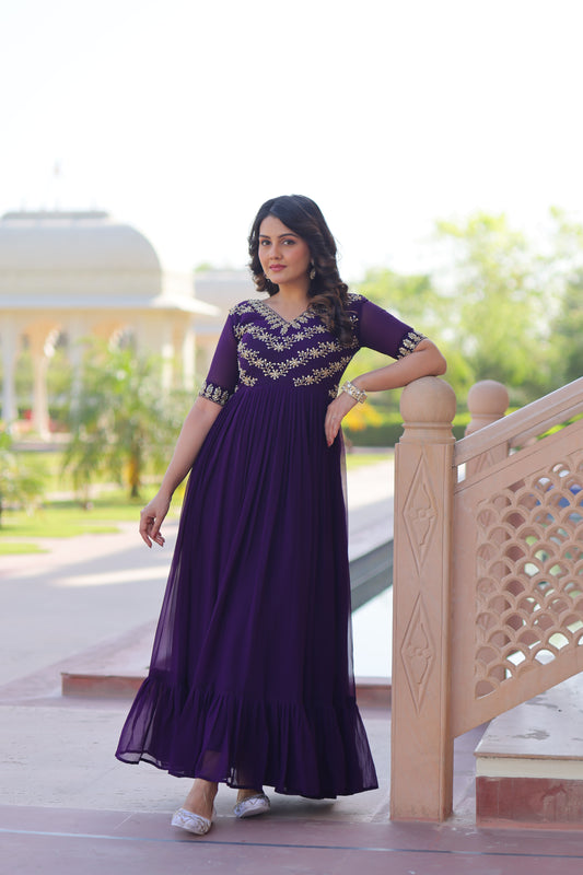 TILTON FESTIVAL SPECIAL FAUX BLOOMING BEADS EMBROIDERED GOWN