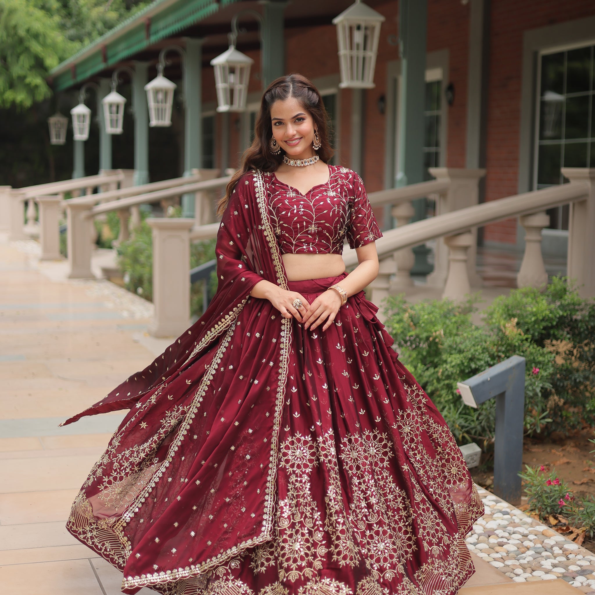 TILTON WEDDING SPECIAL RANGOLI SILK EMBROIDERED WORK LEHENGA CHOLI