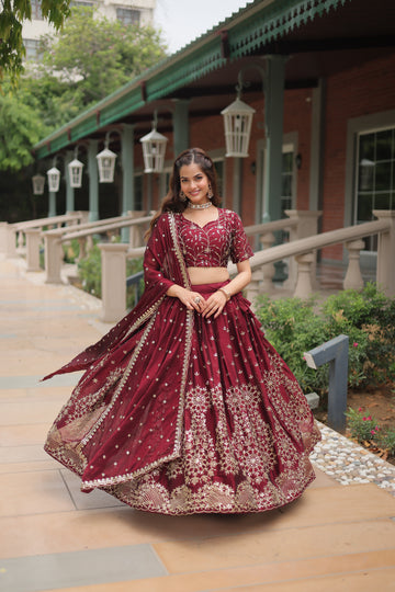 TILTON WEDDING SPECIAL RANGOLI SILK EMBROIDERED WORK LEHENGA CHOLI