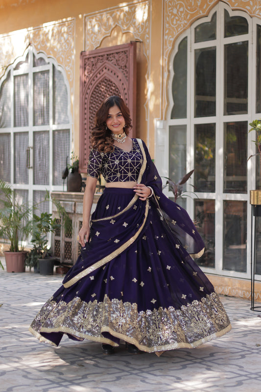 TILTON WEDDING SPECIAL RANGOLI SILK SEQUINS EMBROIDERED LEHENGA CHOLI