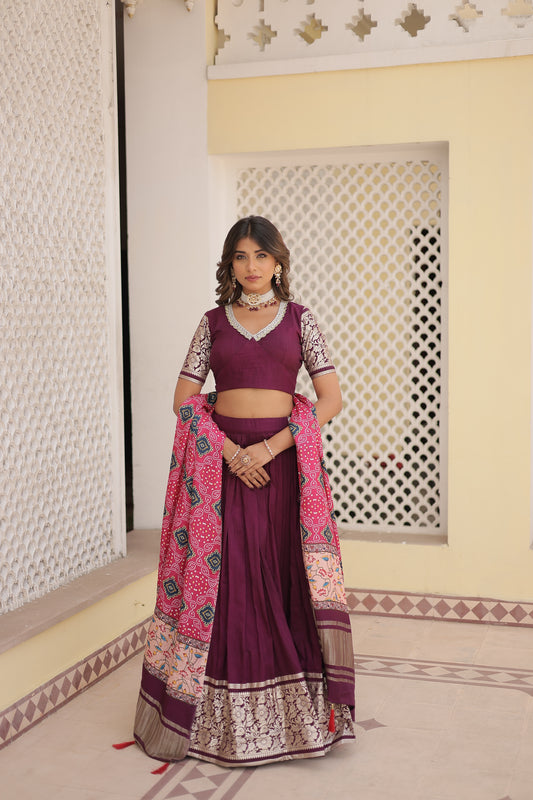 TILTON GRACEFUL VISCOSE LEHENGA CHOLI WITH GAJJI SILK DUPATTA SET