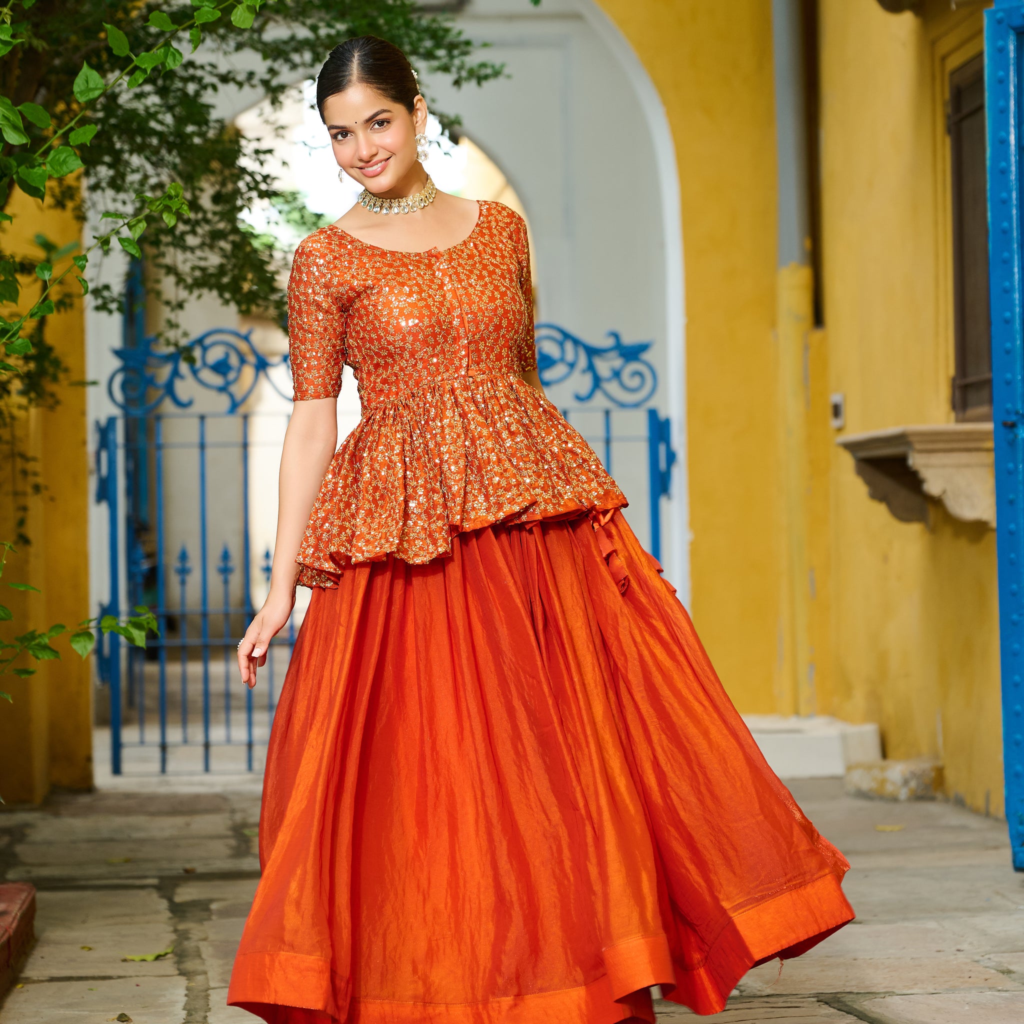 TILTON FESTIVAL SPECIAL FENDI EMBROIDERED LEHENGA CHOLI