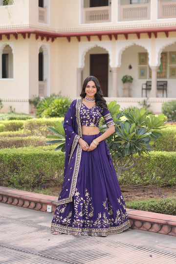 TILTON WEDDING SPECIAL NC VICHITRA SILK HEAVY SEQUINS EMBROIDERED LEHENGA CHOLI WITH DUPATTA