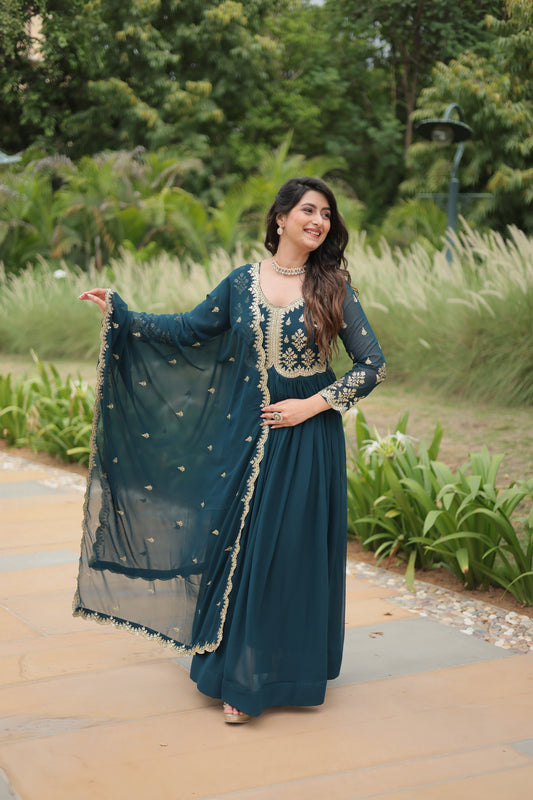 TILTON FESTIVAL SPECIAL FAUX BLOOMING SEQUINS EMBROIDERED GOWN WITH DUPATTA