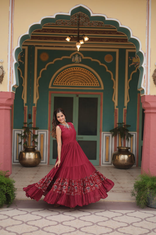 TILTON NAVRATRI SPECIAL HEAVY RAYON  GOWN