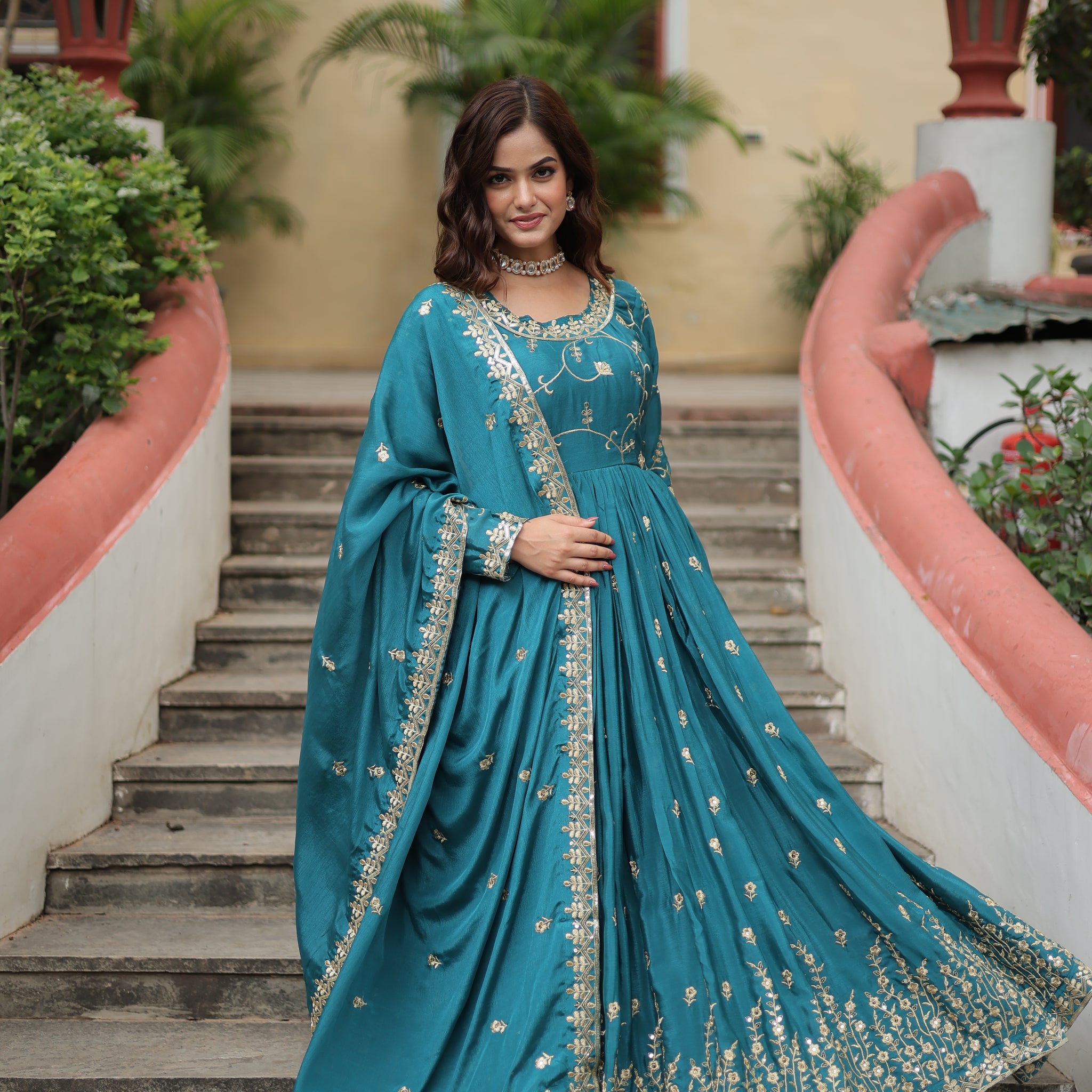 TILTON WEDDING SPECIAL CHINON EMBROIDERED SHARARA